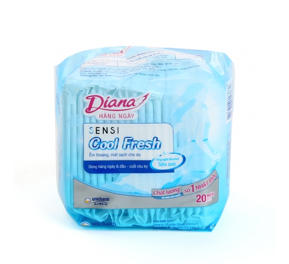 [HCM]Combo 4 Gói Băng Vệ Sinh Diana Sensi Cool Fresh Hằng Ngày 2 Gói X 20 Miếng