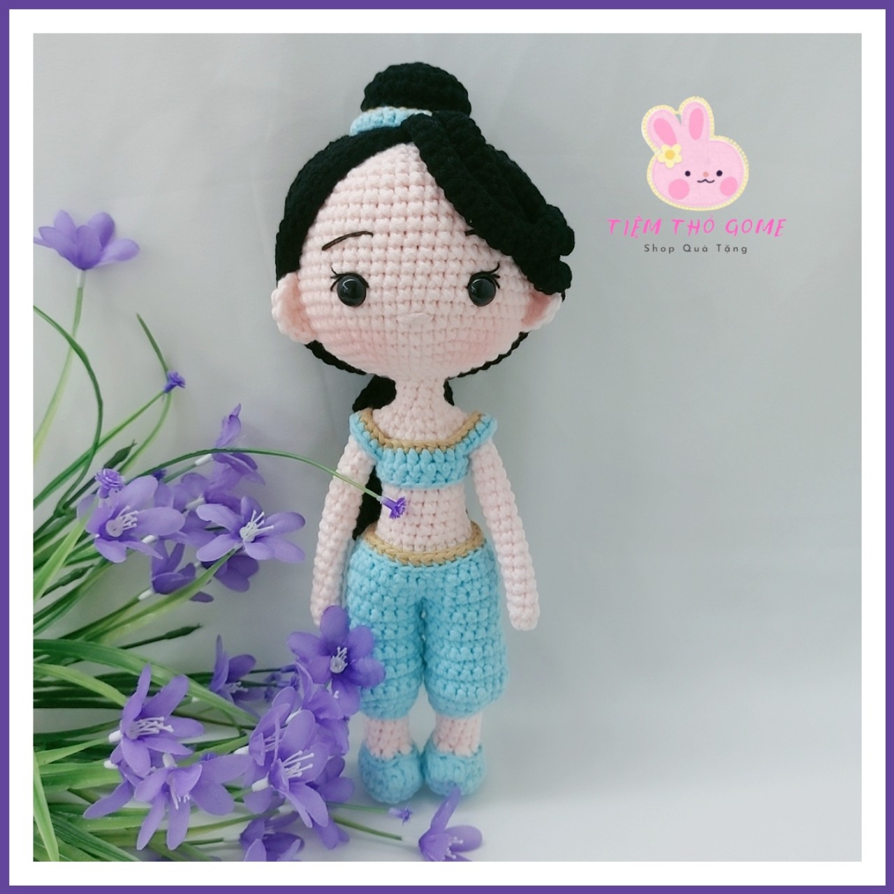 Búp bê len móc handmade - Công chúa jesmine - An toàn cho bé