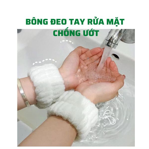 Bông Đeo Tay Rửa Mặt - Băng Đô Tay Rửa Mặt Đa Năng Chống Ướt Áo, Ướt Sàn -  Faco accessory