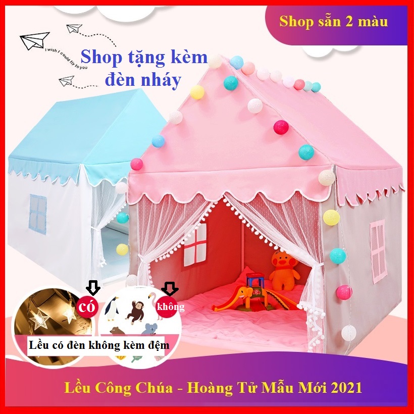 Lều Công Chúa [ TẶNG ĐÈN NHÁY ] Lâu Đài Công Chúa – Màn Ngủ Phong Cách Hàn Quốc Cho Bé