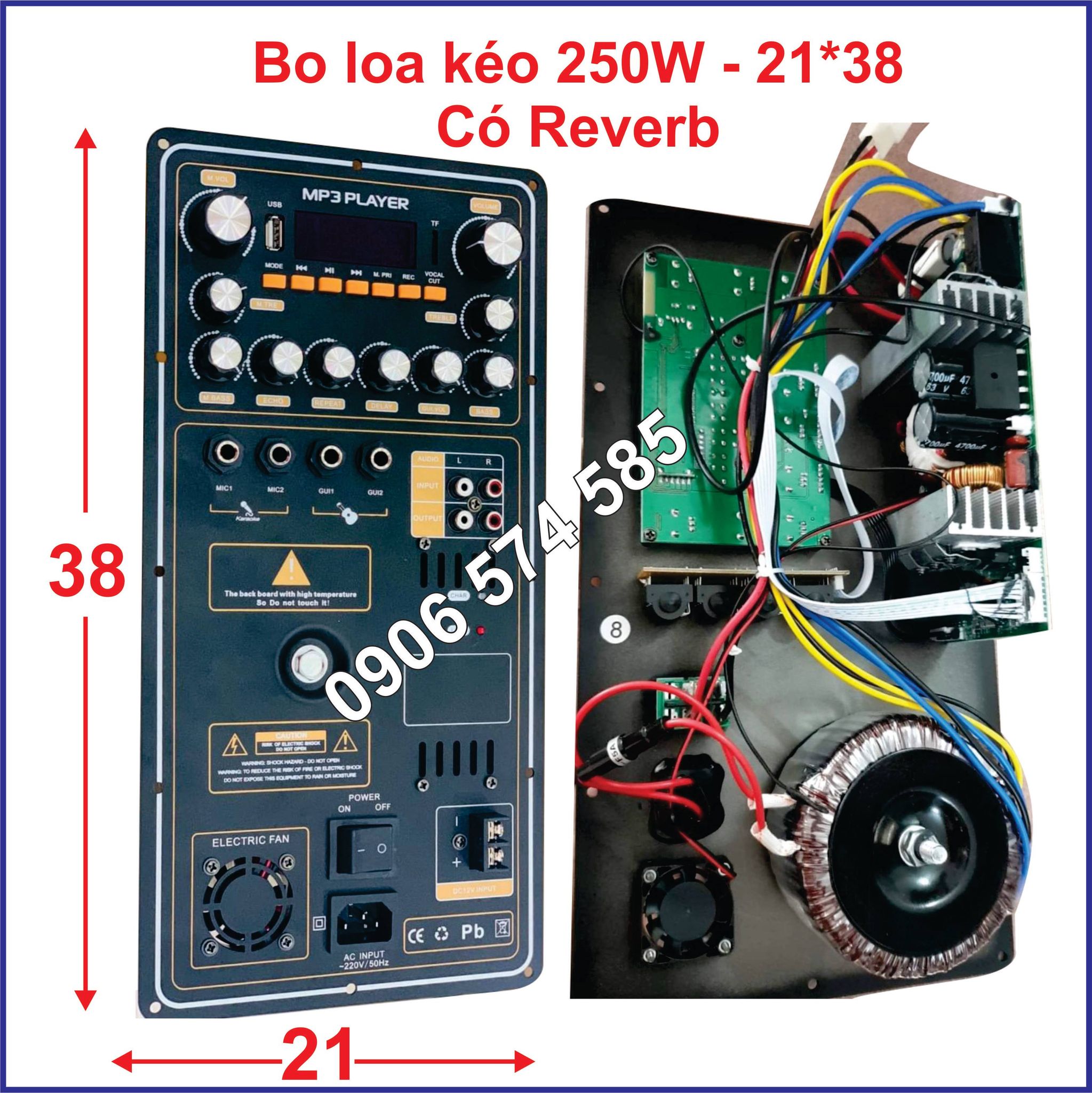 [HCM]Bo Mạch Loa Kéo Nguồn Xuyến đánh Bass 4 tấc đôi 5 Tấc đơn Mạnh Mẽ có Reverb DSP 25 kích thước 2
