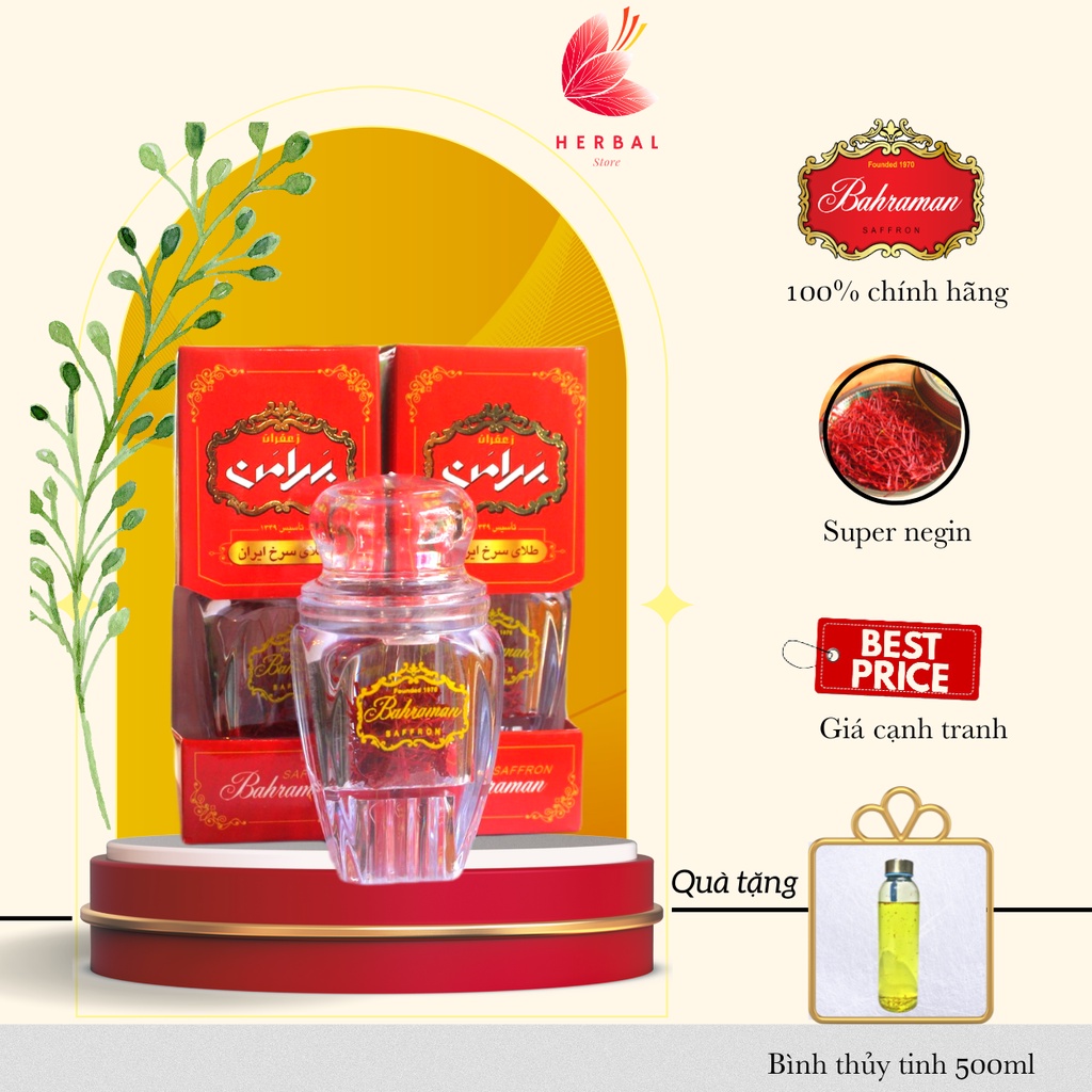 Saffron bahraman - nhụy hoa nghệ tây chính hãng iran - loại super negin