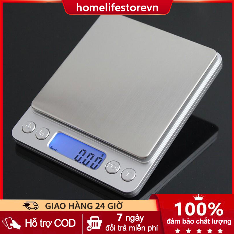 Cân tiểu ly điện tử platform 1kg , hoặc 3kg , cân điện tử mini inox i-2000 quy mô nhà bếp cân tiểu ly điện tử 3kg