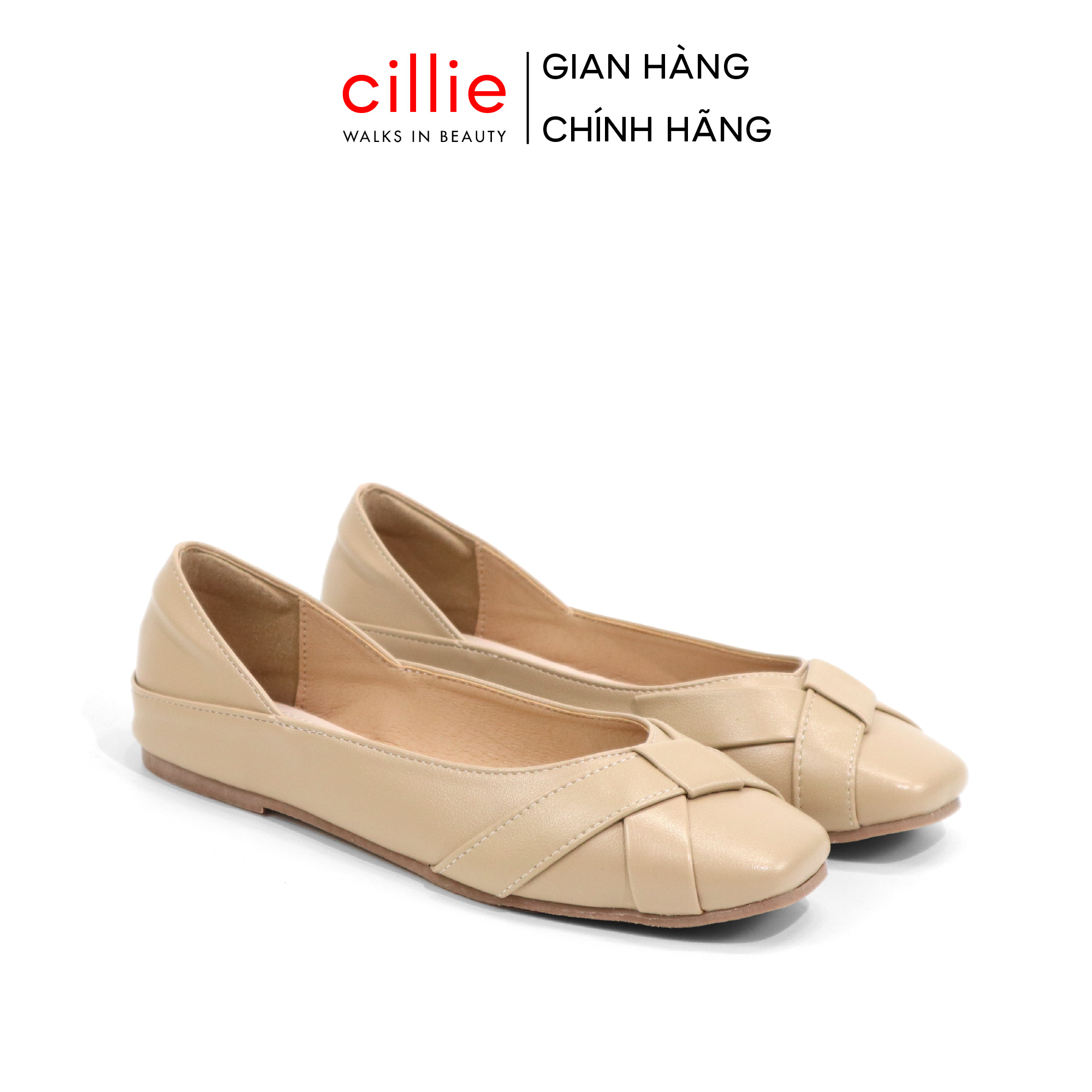 Giày búp bê nữ đế bằng cao cấp quai chéo êm chân mang đi làm - dạo phố Cillie 1136
