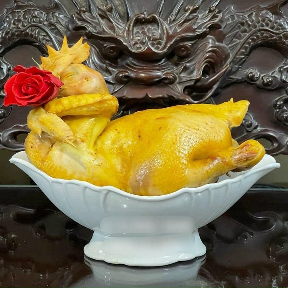 Bát gà,thuyền đựng gà gốm sứ bát tràng