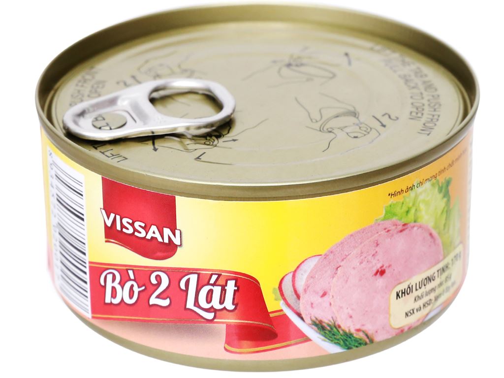 Combo 04 hộp bò hai lát vissan 170g