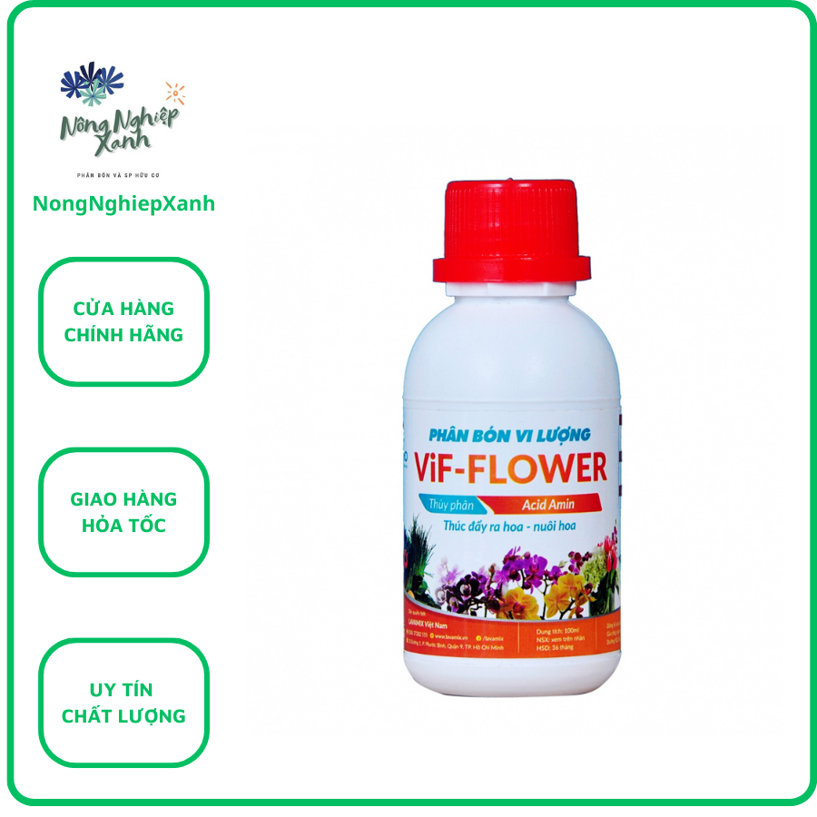 Phân Bón Bổ Sung Acid Amin Chuyên Lan, Cây Kiểng thúc đẩy ra hoa, nuôi hoa VIF Flower - Chai 100ml