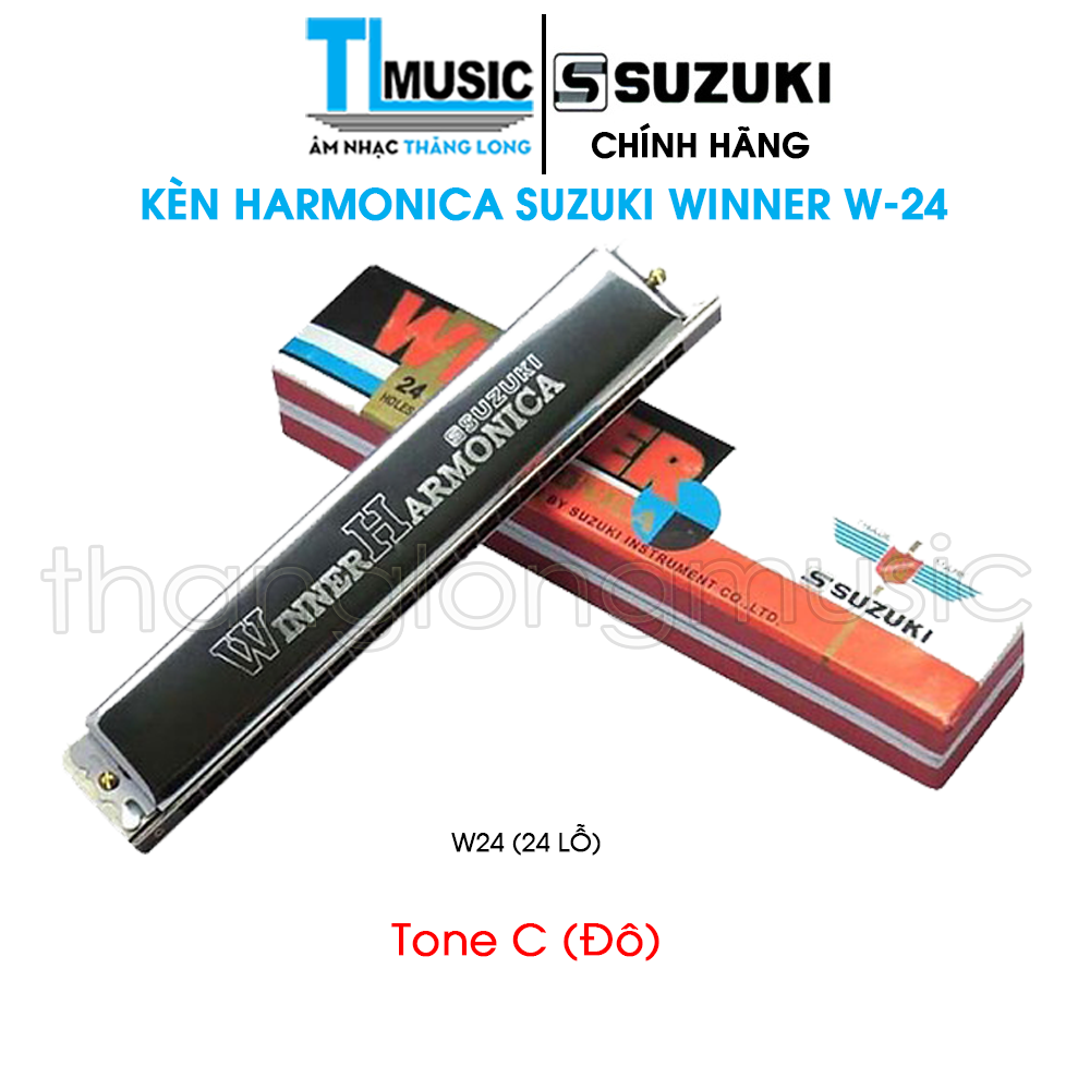Kèn Harmonica Tremolo Suzuki Winner W-24 Key C (24 Holes) - Thăng Long Music