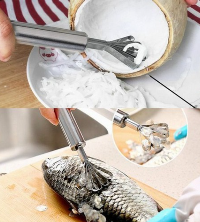 Dụng Cụ đánh vảy cá - nạo dừa INOX siêu tiện dụng .