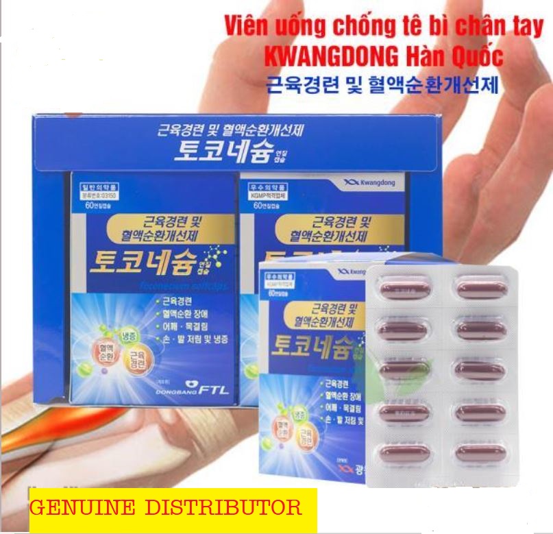 Viên uống chống tê bì chân tay kwangdong hộp 120 mg nhập khẩu hàn quốc xóa tan mọi triệu chứng tê bì chân tay