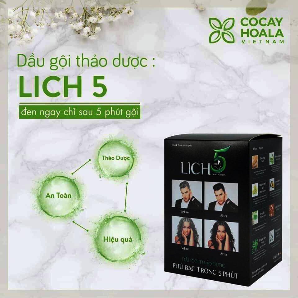 Dầu gội nhuộm tóc Lich5 Cỏ cây hoa lá