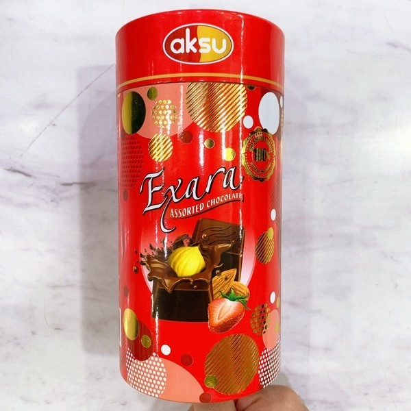 Bánh socola aksu exara hộp trụ giấy - 150g