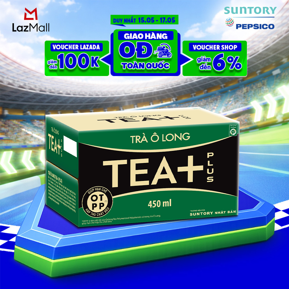 Thùng 24 Chai Trà Ô long Tea+ (450ml /chai)
