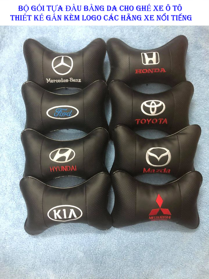 Gối tựa đầu ghế xe ô tô có gắn logo của các hãng xe nổi tiếng