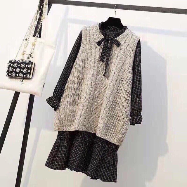 Set áo len và đầm đuôi cá siêu xinh, chất dày dặn y như hình