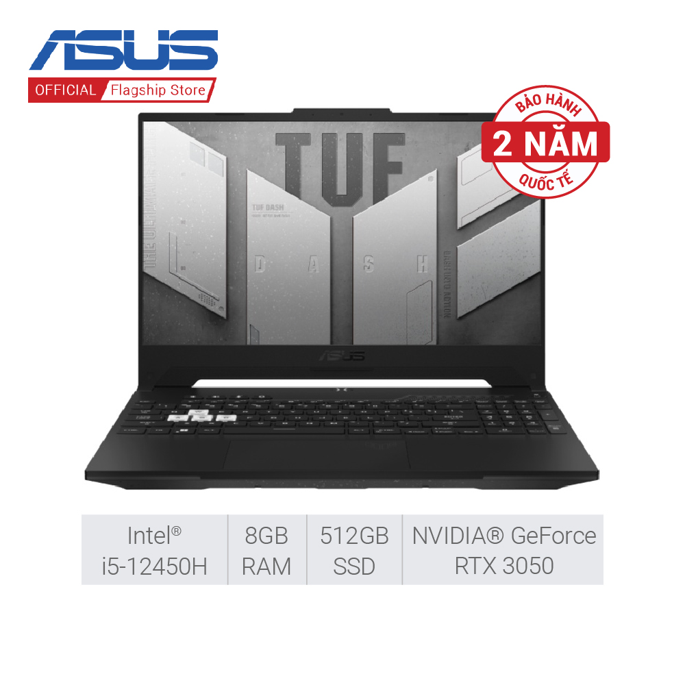 Laptop asus tuf dash fx517zc-hn077w i5-12450h|8gb|512gb|rtx 3050|15.6'' fhd|win 11