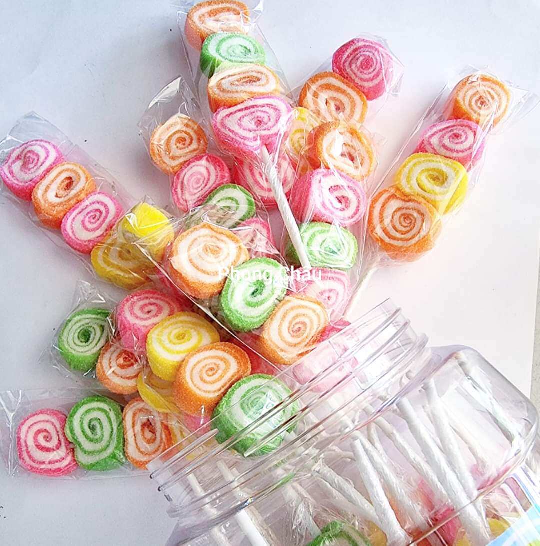 kẹo dẻo TRÒN xiên que - date luôn mới