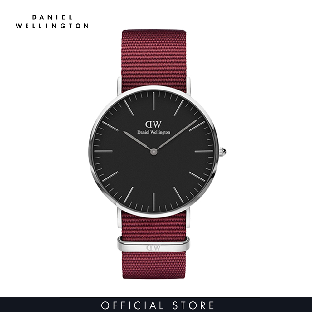 Đồng hồ Nam, Nữ Daniel Wellington dây vải nato - Classic Roselyn mặt đen - vỏ bạc
