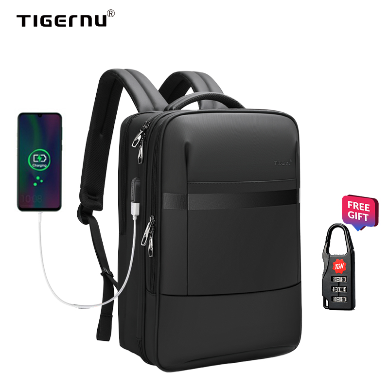 【Mới】 Chống Trộm Tigernu 3982 15.6Inch Ba Lô Máy Tính Xách Tay Nam Thời Trang Ba Lô Du Lịch Chống Nước TPU Nam Ba Lô Đi Học Cho Túi Hành Lý Nam