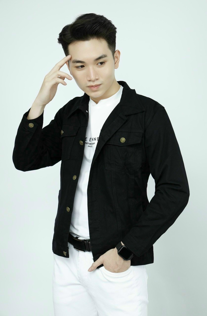 ÁO KHOÁC KAKI JEAN NAM UNISEX MÀU ĐEN LBLinhBig Store