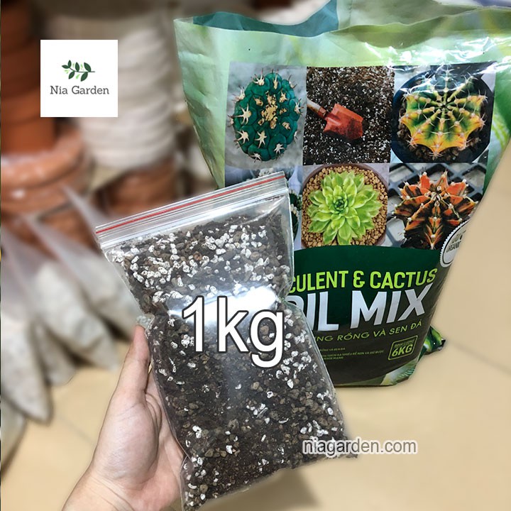 Túi Zip 1 kg Soil Mix - Giá thể - đất trồng sen đá xương rồng