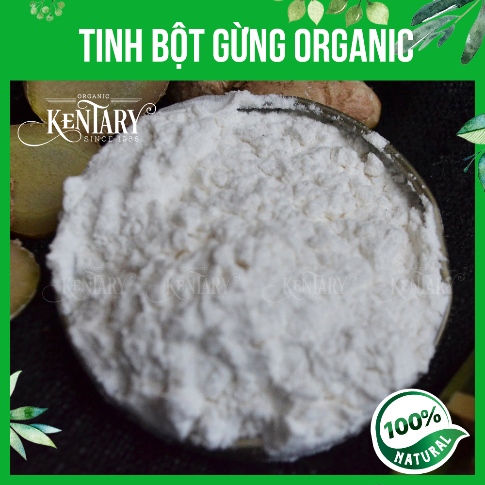 Tinh bột gừng hữu cơ Kentary hũ 100gr, bột mịn vị cay nhẹ - giải cảm, giảm cân, tăng sức đề kháng, cho tâm hồn thư giãn