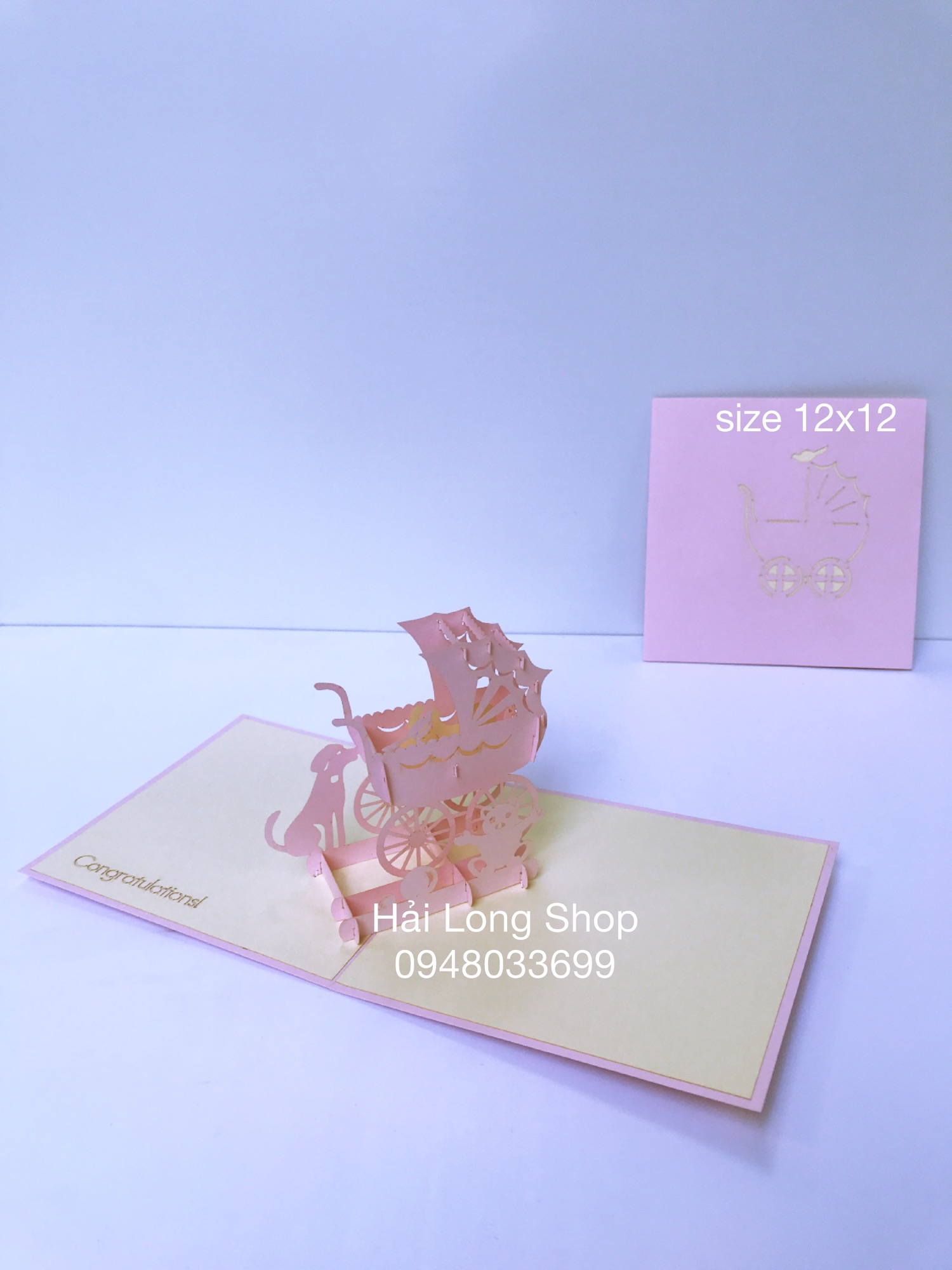 Xe Nôi 1 - Baby - Love - Thiệp 3D