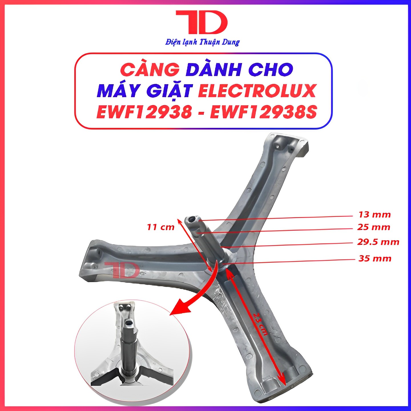 Càng Dành Cho Máy Giặt ELECTROLUX, Chảng ba máy giặt ELECTROLUX - Điện Lạnh Thuận Dung