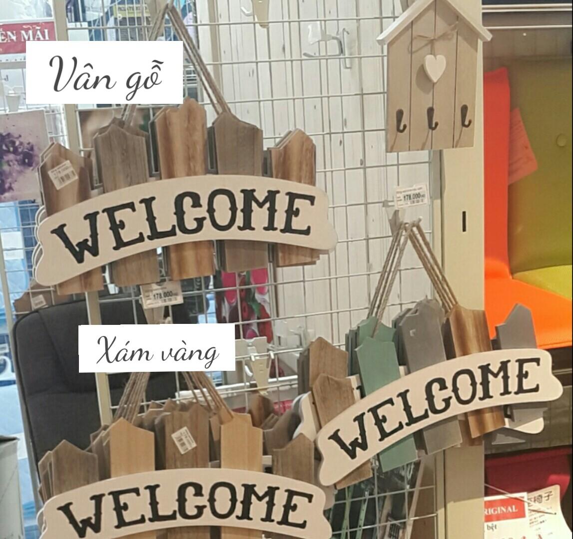 Bảng gỗ Welcome treo trang trí