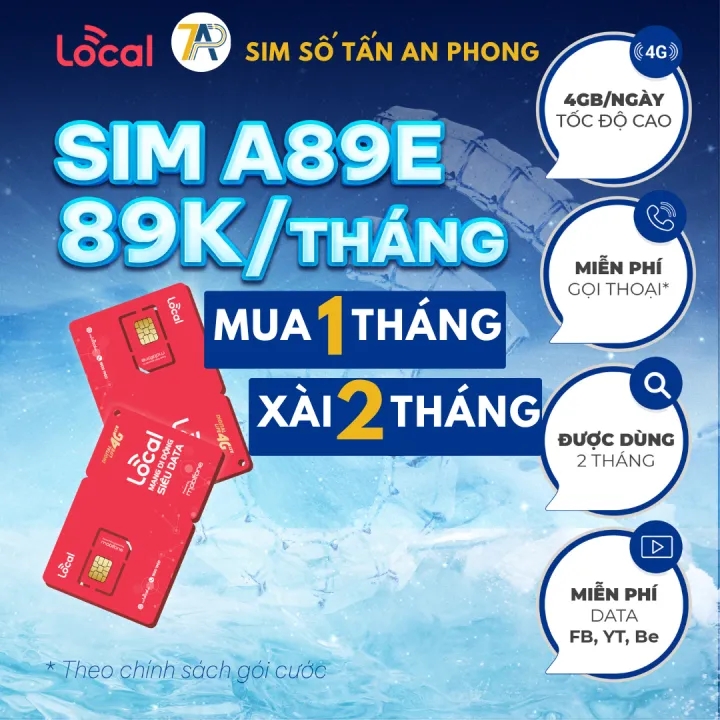 Sim 4G LOCAL A50S - A89E - không giới hạn data - Sóng mạnh toàn quốc - Sử dụng miễn phí 2 tháng đầu