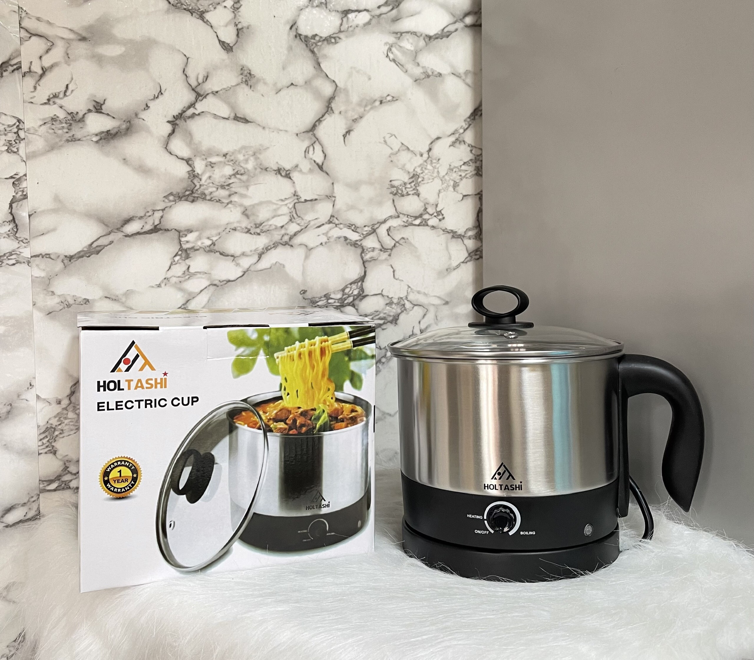 Nồi, ca nấu mì siêu tốc đa năng -có chiết áp điều chỉnh nhiệt độ và đế rời-Thể tích 1,2 lít