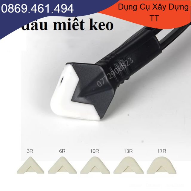 Bộ dụng cụ miết mạch keo silicon kèm 5 đầu miết silicon-Hàng đẹp