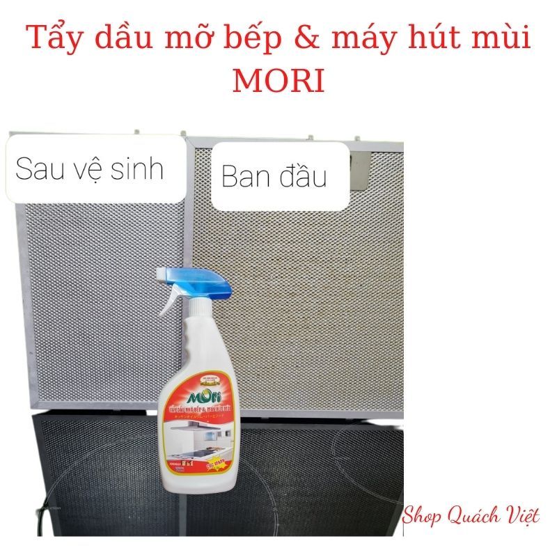 Tẩy dầu mỡ bếp, tẩy máy hút mùi MORI, dung tích 620ml