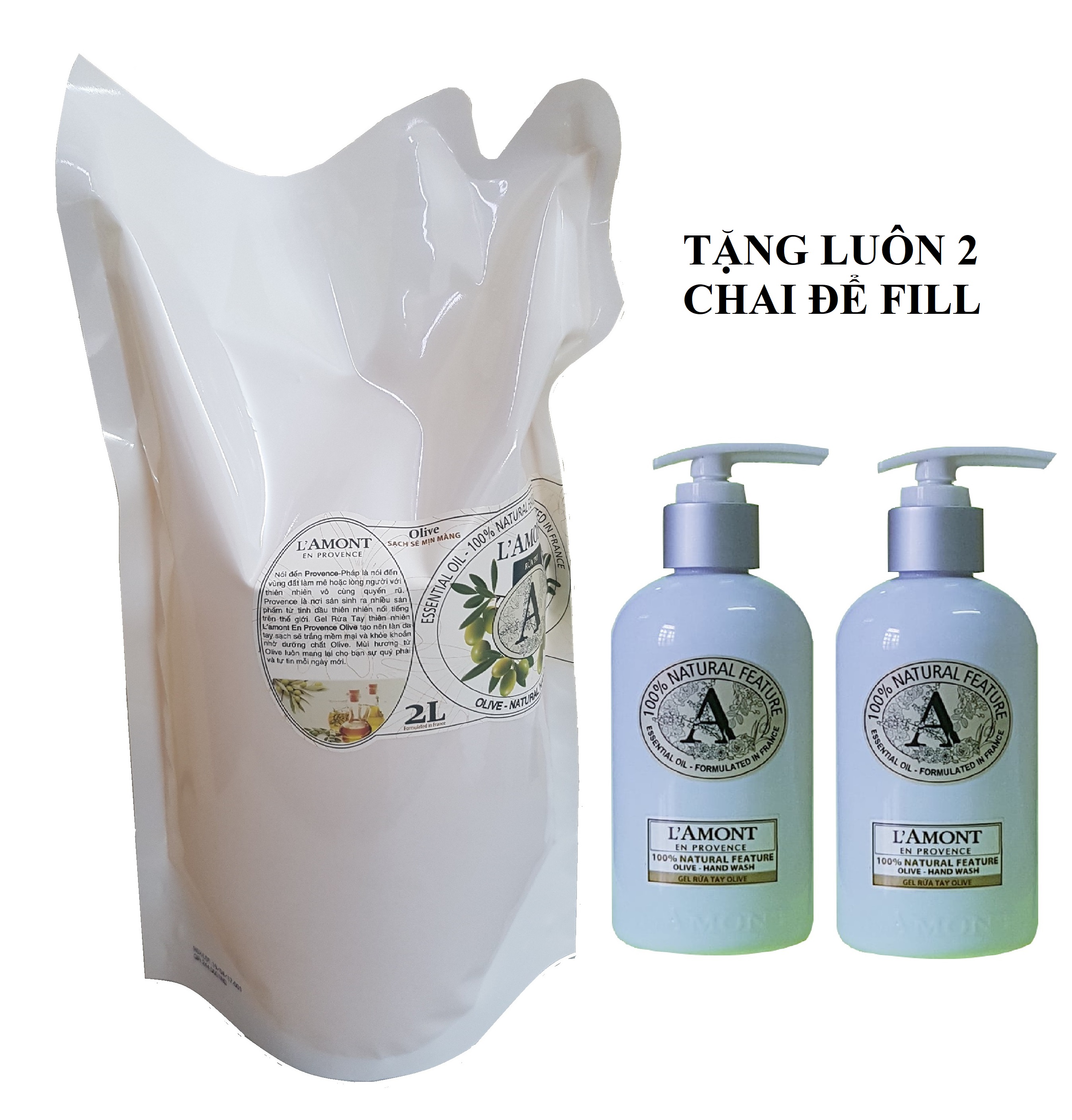 Túi Tiết kiệm Nước rửa tay thiên nhiên cao cấp 2000 ml - L'amont En Provence