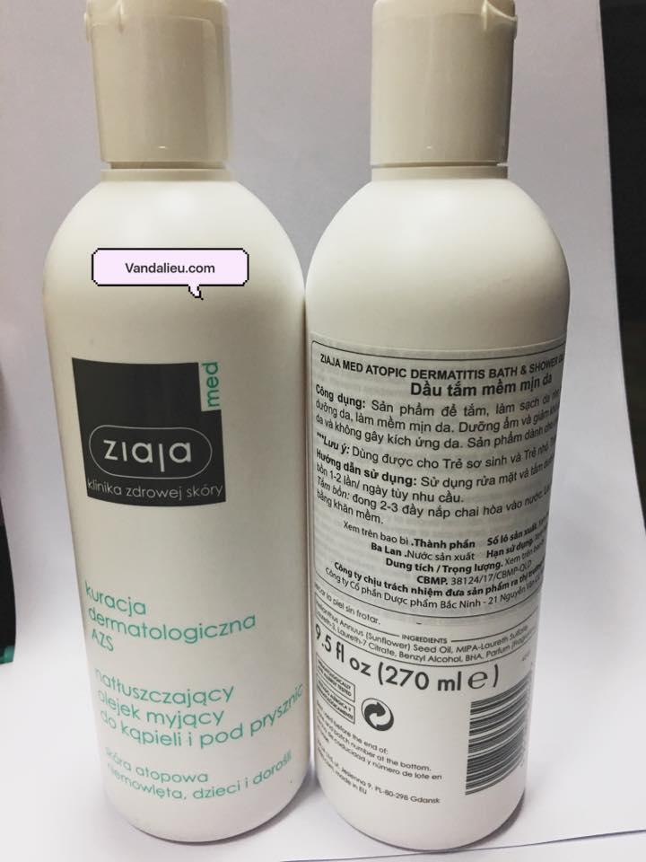 Sản phẩm ziaja med atopic skin dermatological formula bath & shower oil softening 270ml