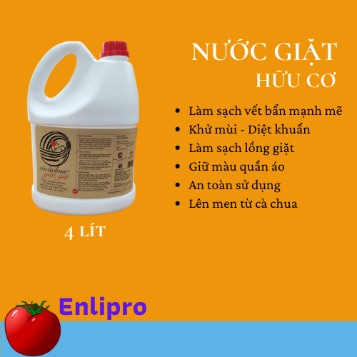 Cô Cà Chua - Nước giặt xả hữu cơ lên men từ cà chua hương hoa quế - 4000ml