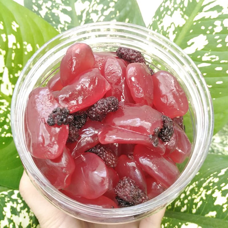 Hạt đác rim dâu tằm thơm ngon, giải nhiệt ngày hè, hạt đác rim dâu tằm tươi bùi, dẻo mềm, đẹp mắt, không phụ gia, không chất bảo quản, đảm bảo atvstp, cách làm hạt đác rim dâu tằm thơm ngon, ăn vặt ngon