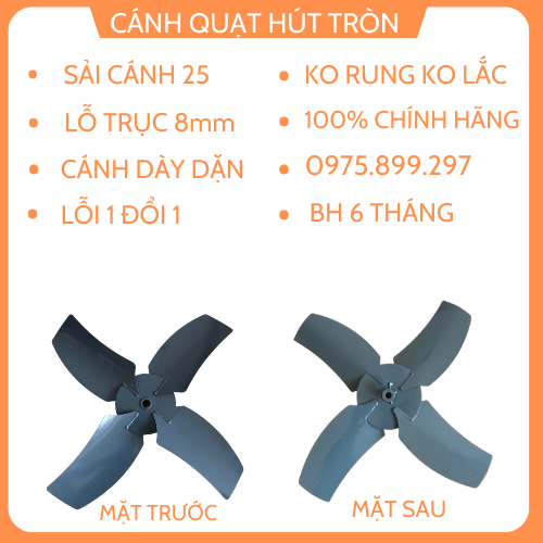 Cánh thông gió - cánh hút - cánh hướng trục 25cm. trục 8mm. chuẩn hàng công ty