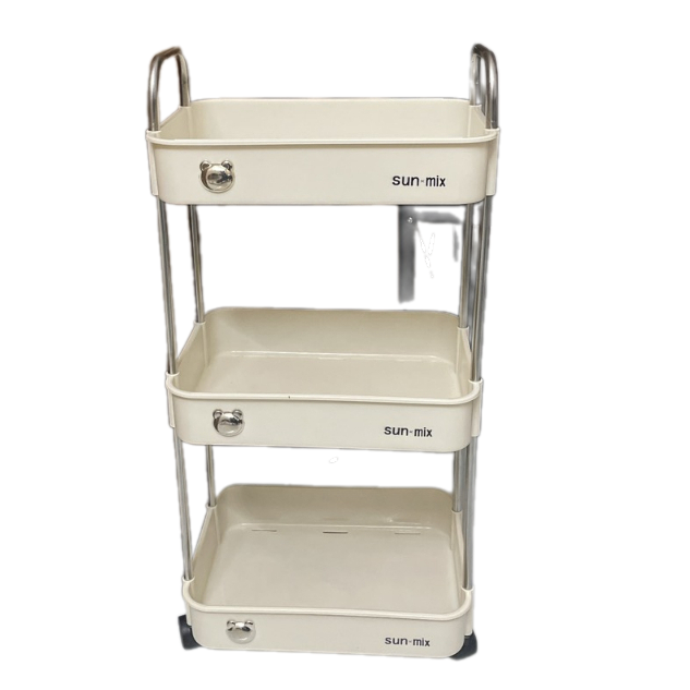 Kệ Để Đồ 3 Tầng Gấu Đa Năng SUN.MI/SUN.MIX, Kệ Đựng Đồ Có Bánh Xe Đẩy Đa Năng