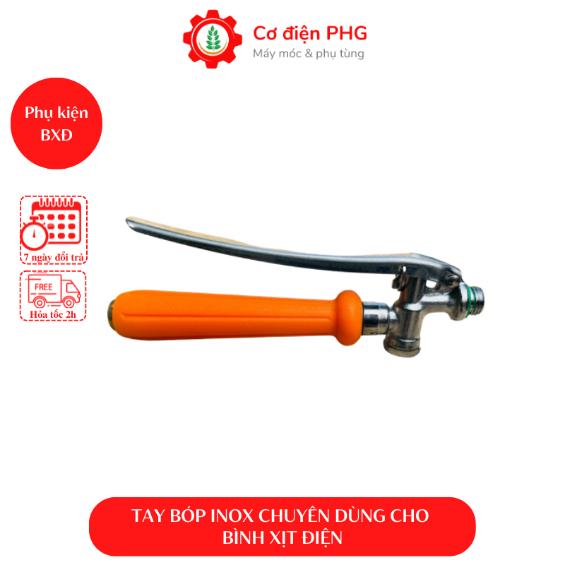 Tay bóp Inox dùng cho bình xịt điện phun tưới nước| Ren 13.8mm