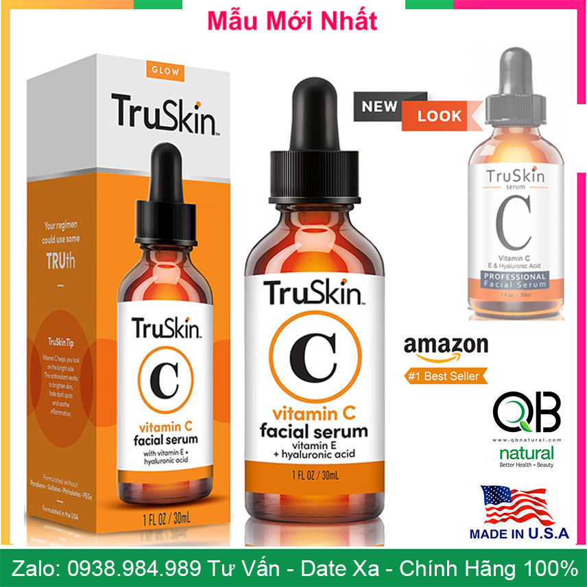 [HCM]Serum Truskin Truskin Vitamin C 20%  Làm sáng da chống lão hoá 30ml USA