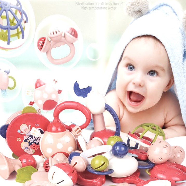 Bộ xúc xắc .lục lạc,gặm nướu 11 chi tiết kèm hộp loại 2in1,đa dạng về màu sắc kích cỡ đáng yêu xịn xò dành cho bé yêu