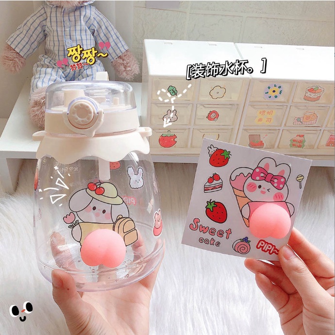 Miếng dán sticker mochi hình cái mông đào siêu cute zimbabe sqmongdao075