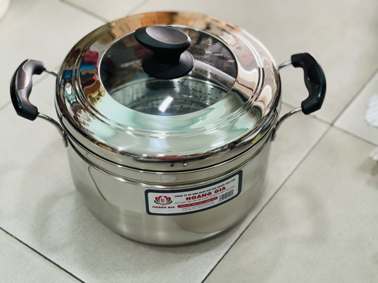 Nồi hấp 02 đáy inox cao cấp Hoàng Gia - Thích hợp mọi loại bếp