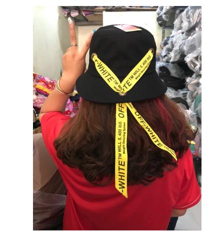 Mũ bucket nón tai bèo đuôi dài off white- siêu rẻ