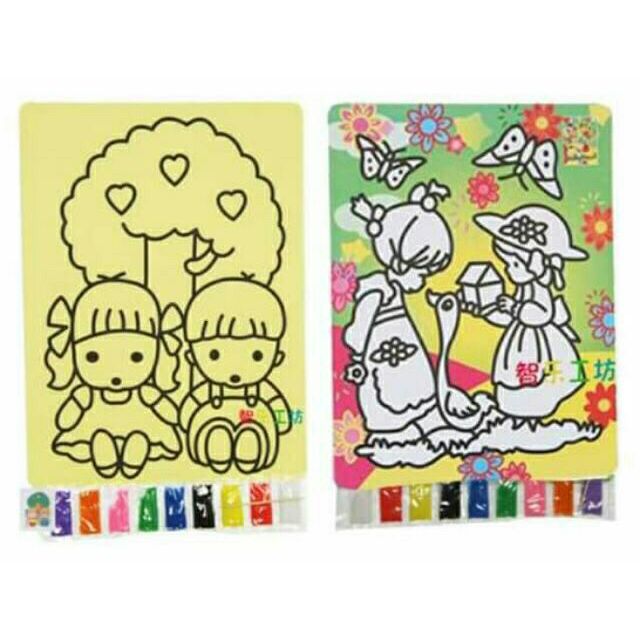 Set 2 tranh cát size a4 kèm cát