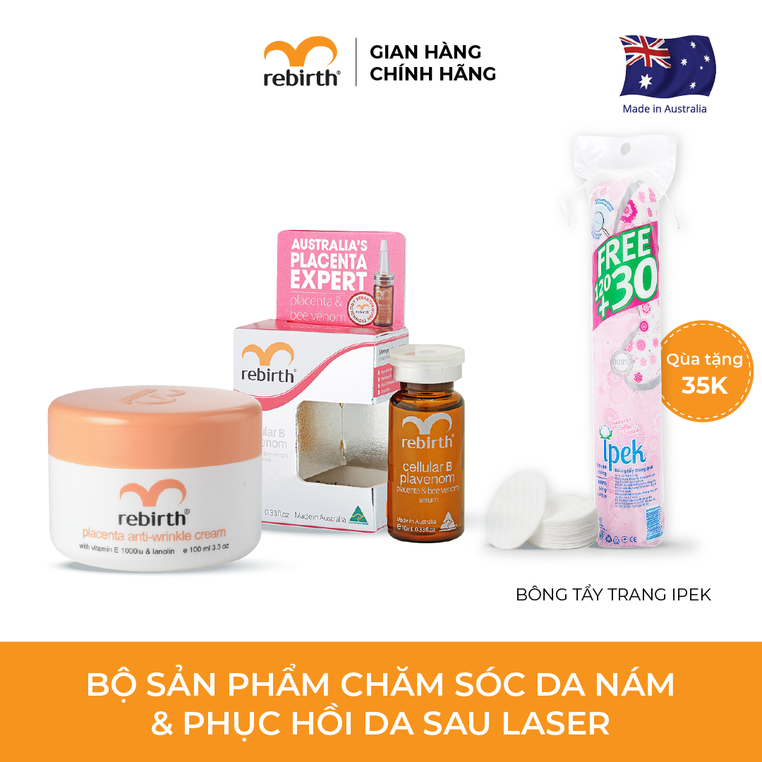 Bộ sản phẩm chăm sóc da nám & phục hồi da sau laser Rebirth