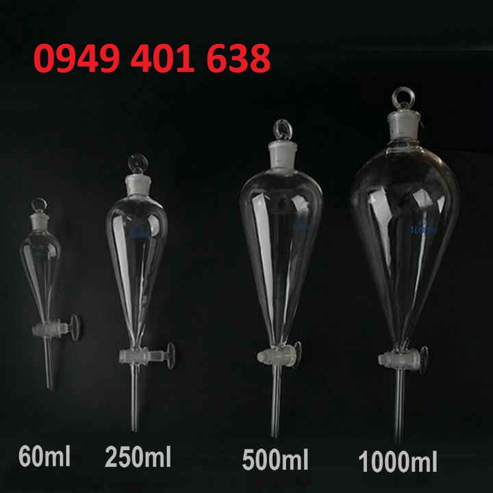 phễu chiết quả lê các cỡ 60ml - 1000ml Bomex