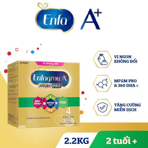Sữa bột Enfagrow A+ Neuropro 4 Vị không đổi với dưỡng chất DHA & MFGM – 2.2kg