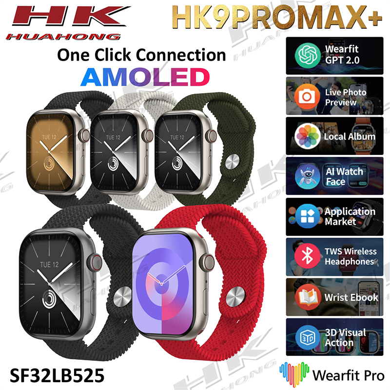 Đồng hồ thông minh HK9 PRO MAX+2.02 AMOLED dành cho nam HK9 PRO Nâng cấp ChatGPT NFC Smartwatch Andr